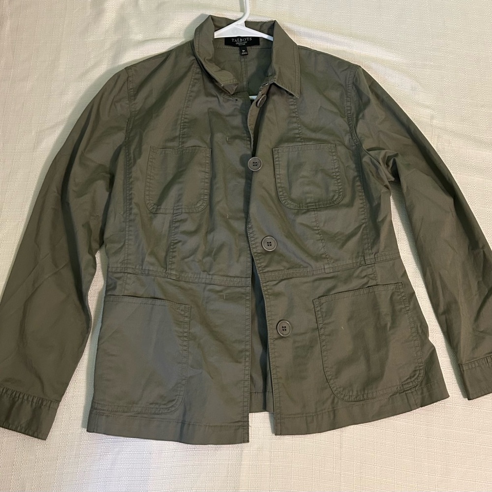 Talbots Khaki Button-Up Jacket